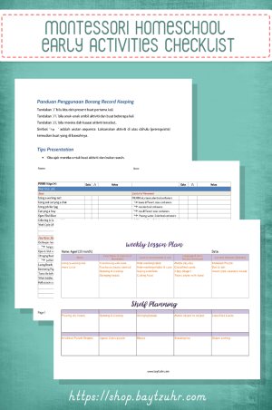 Checklist Aktiviti Montessori di Rumah Period 1