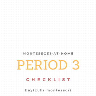 Checklist Aktiviti Montessori di Rumah Period 3
